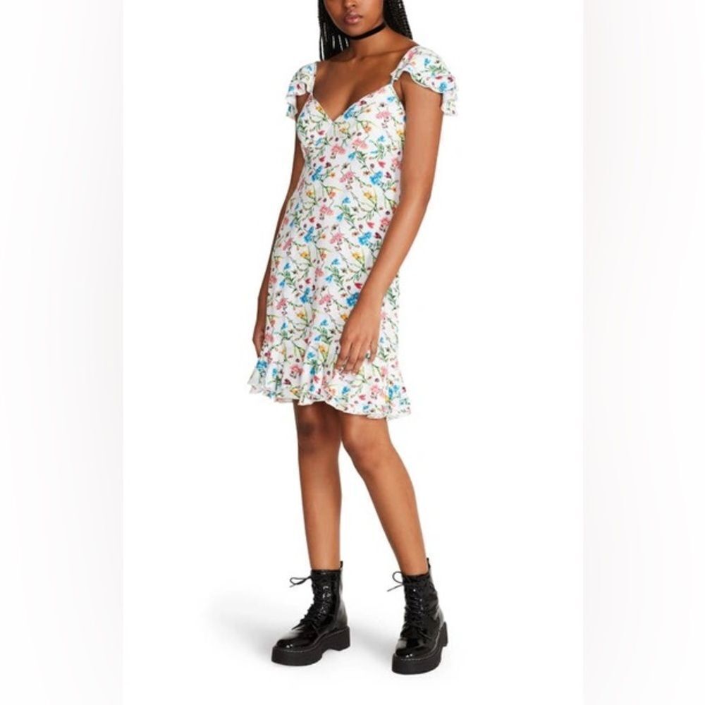 Betsey Johnson Piper Botanical Floral
Dress In Sonic White Size M